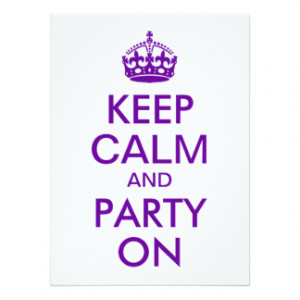 Violet Purple Keep Calm and Carry On 5.5