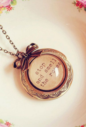 Large Shabby Chic Antique Bronze Quote Locket with Bow 