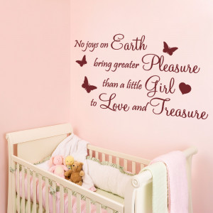 Burgundy No Joys On Earth - Girl Wall over a baby girl's bed