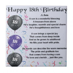 Son 18th Birthday Gifts - Shirts, Posters, Art, & more Gift Ideas