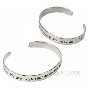 ... Jewelry / Shakespeare Quote Cuff Bracelet - Stuff Dreams Are Made On