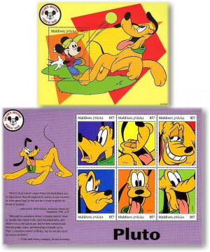 maldives disney pluto one of 6 disney huge sheets of 6 and matching ...