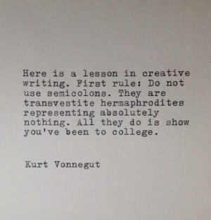 Kurt Vonnegut Writing Hand Typed Typewriter Quote