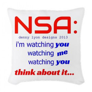 NSA Watching Woven Throw Pillow