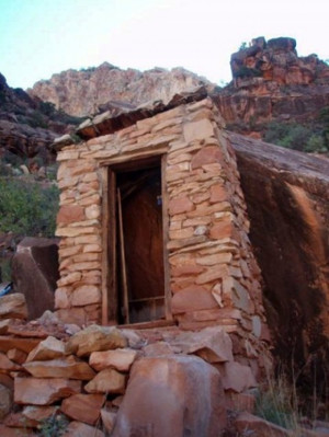 The stone outhouse at Santa Maria Springs in Grand Canyon National ...