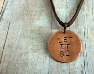 ... Inspirational Quote Copper Disc Metal Stamped Rustic Simplicity Boho