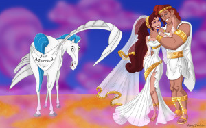 Disney Megara and Hercules wedding