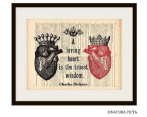 Anatomy loving heart Charles Dicken s quote dictionary art print - on ...