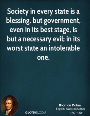 Society in every state is a blessing, but government, even in its best ...