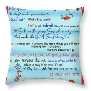 Dr Seuss - Quotes To Change Your Life Throw Pillow by Georgia Fowler