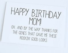 Birthday Mom, Funny,Dad Funny Card, Birthday Greeting Card, Birthday ...