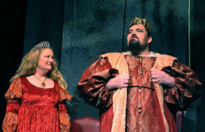 Queen Gertrude (Erin McGinnis) and King Claudius (Trent Leach) become ...