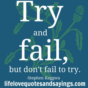 Try and fail, but don’t fail to try. ” Stephen Kaggwa