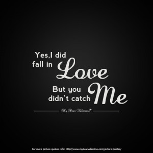 Yes, I Did Fall In Love But You Didn’t Catch Me