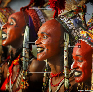 ... men participate in the Gerewol beauty contest. Photo by Timothy Allen