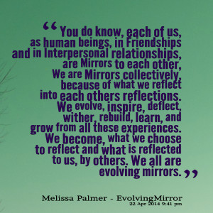 and in interpersonal relationships, are mirrors to each other, we ...