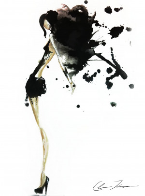 Fashion Illustration Image - Black Backless Illustration - New York ...
