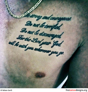 Army Quote Tattoo On Chest