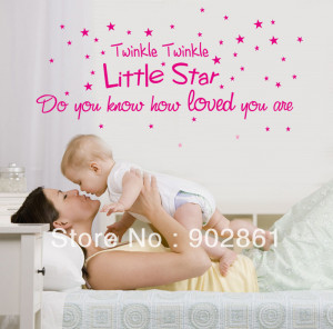 funlife]-nursery room Wall Quote Room Twinkle Twinkle Little Star for ...