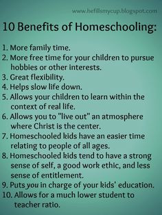 Benefits of Homeschooling/Unschooling!