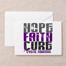 HOPE FAITH CURE Cystic Fibrosis Greeting Cards (Pk for