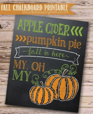 Fall is Here! Free chalkboard printable.