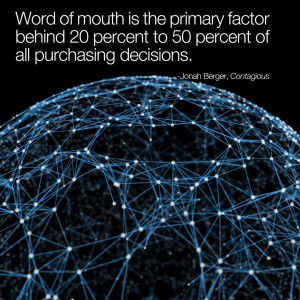 Word of mouth is the primary factor behind 20 to 50 percent of all ...