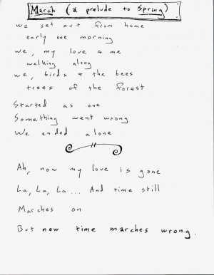 Spring EP Lyrics – Handwritten
