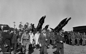 ... Kennedy meets with U.S. Army officials during the Cuban Missile Crisis