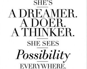 She's A Dreamer - Inspiring quote print 8in 8x10 inches on A4 (in ...