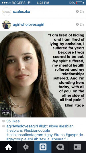 Ellen Page oning out LGBT quote