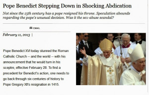 Pope Benedict XVI ousted