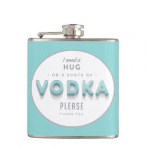 Vintage Vodka Hug Funny Quote Hip Flasks