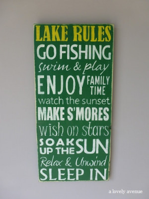Lake Rules - Great for the Cabin!!