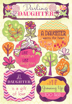 ... Daughter and Son Collection - Cardstock Stickers - Darling Daughter