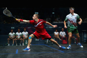 Nick Matthew Nick Matthew of England and Chris Simpson of Guernsey in