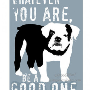 English Bulldog Art Print with Quote by Abraham Lincoln