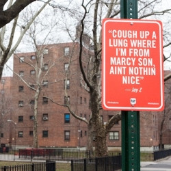 RAP QUOTES” Signs on Original Locations in New York by Jay Shells