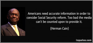 Americans need accurate information in order to consider Social ...