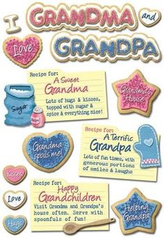 Scrapbooking for Less - Karen Foster Cardstock Stickers - Grandparents ...