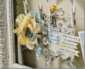 Such a cute way to display family photos! Love the creative papers and ...