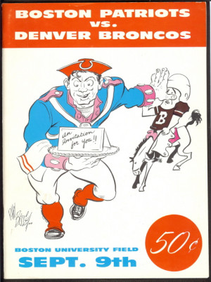 1960 AFL Program Boston Patriots