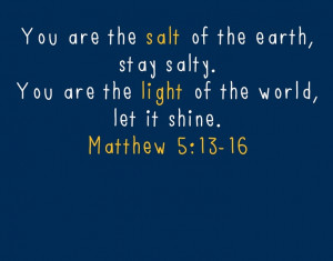 Matthew 5:13-16 salt and light