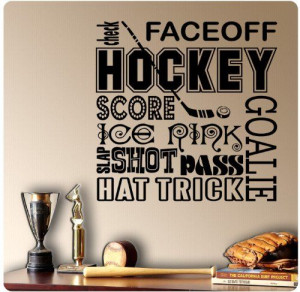 Hockey Sport Sayings Wall Decal Sticker Art Mural Home Décor Quote ...