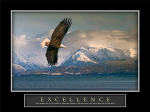 ... Soaring Eagle Mountain Majestic Lake Scenic Motivational Poster 22x28