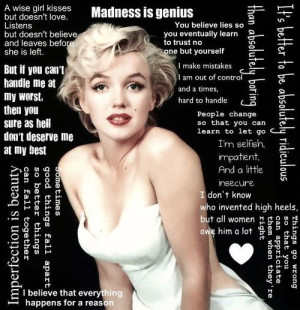 Marilyn Monroe imperfection inspiring truthful