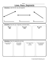 Line Segments Rays and Angles Worksheets