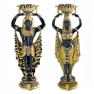 ... NE975334 Cleopatra's Nubian Servants Large-Scale Statues (Set of 2