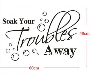 ... Troubles Away Warm Home Wall Quote Decal Vinyl Art DIY Sticker Hot New