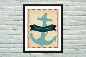 Inspirational Hope Anchors the Soul Bible Quote Poster / Print